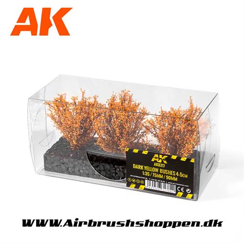 AK8217 buske DARK YELLOW BUSHES 4-5CM 1:35 / 75MM / 90MM